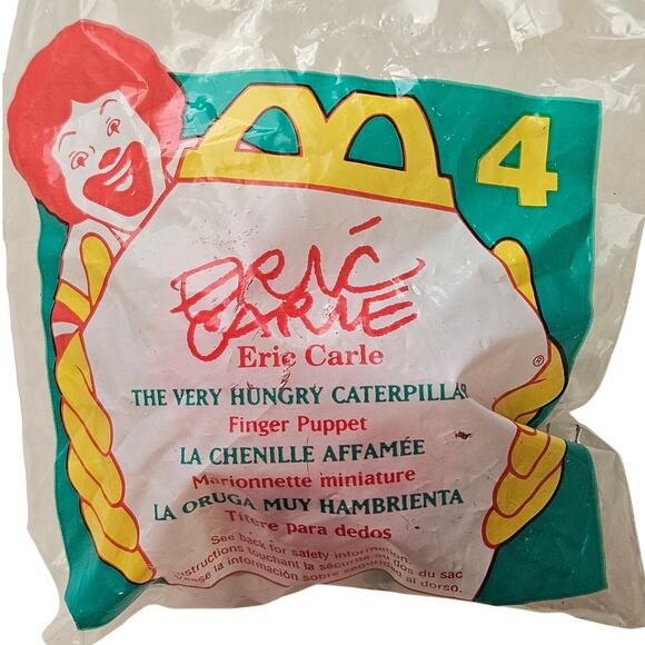 1996 McDonalds Eric Carle The Very Hungry Caterpillar Finger Puppet  4 New - Picture 1 of 2